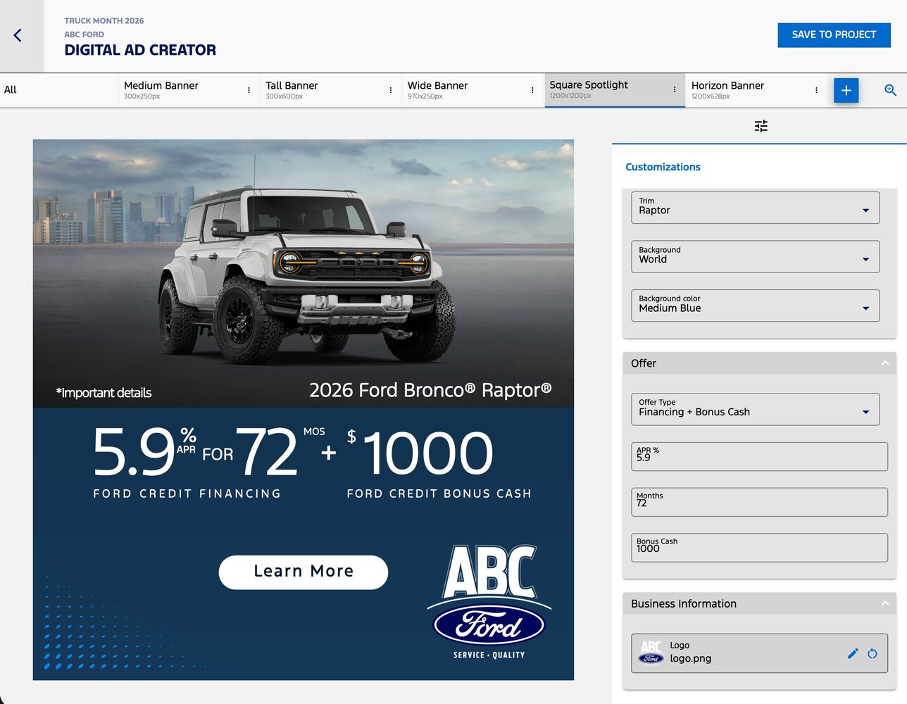 GTB Studio editor view