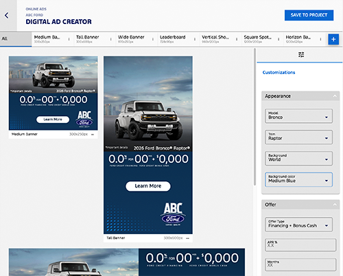 Step 3 in GTB Studio: customize your ad
